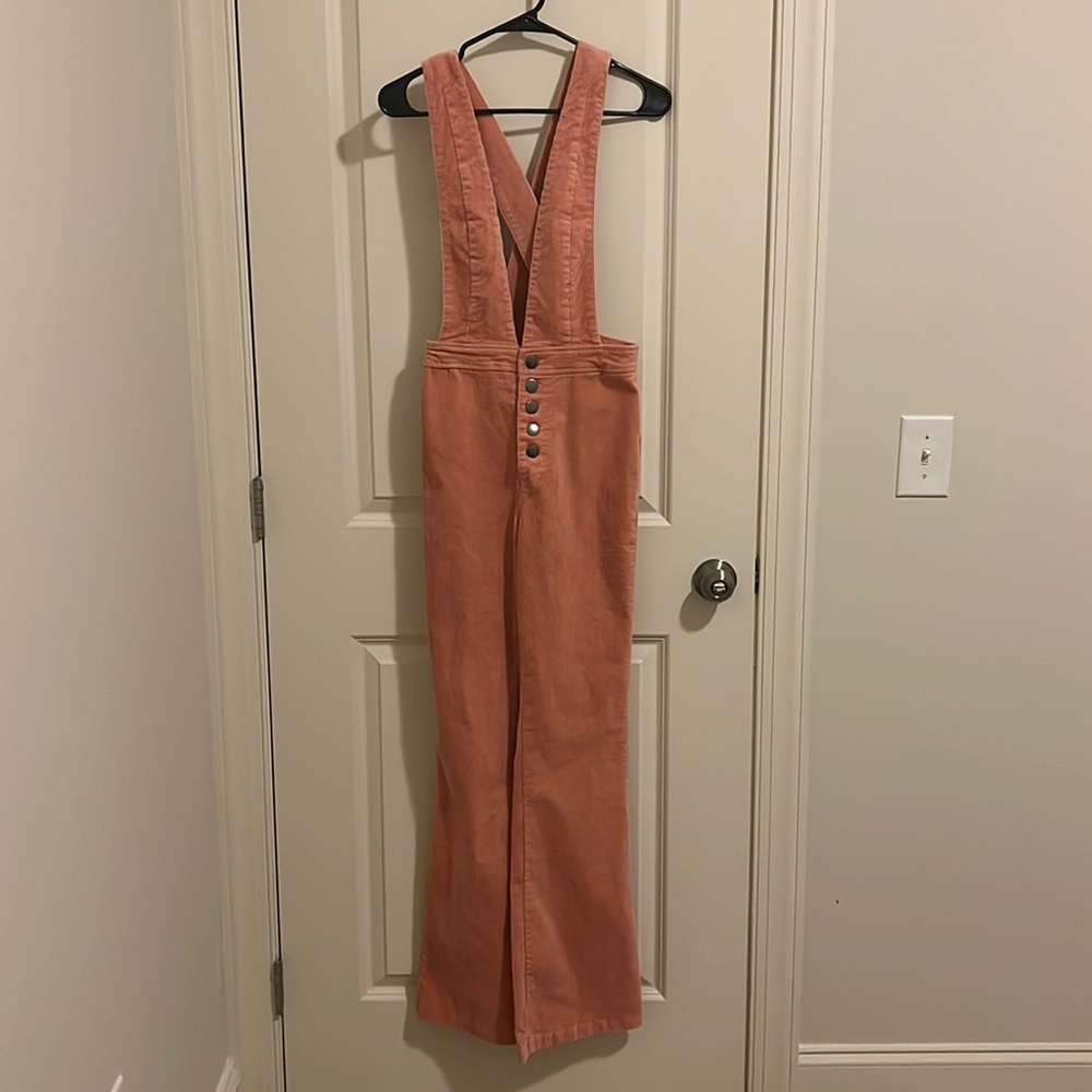 Gianna Bini Corduroy Overalls Peachy Pink